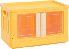 Hkun Storage Box Bins With Lids Plastic Stackable, Collapsible Large 49X31X30cm