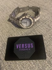 Versus Versace Women’s Silver & White Ceramic Watch – Classic Design