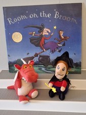 6” Room on the Broom Julia Donaldson Aurora Witch  Dragon Plush Soft Toys + Book