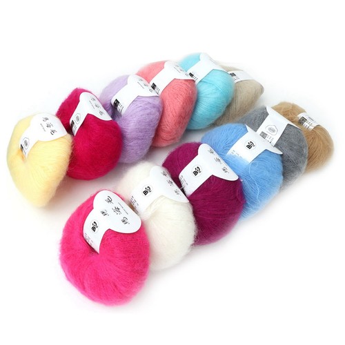 Angora wool yarn kit long - long,