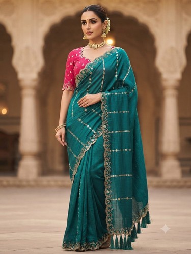 New saree with blouse piece - saree,