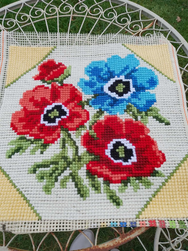 Completed needlepoint tapestry - completed,