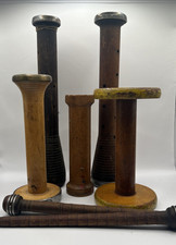 Lot of 7 Vtg Wooden Industrial