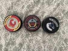 3 Ice Hockey Pucks. NHL. Official Size.