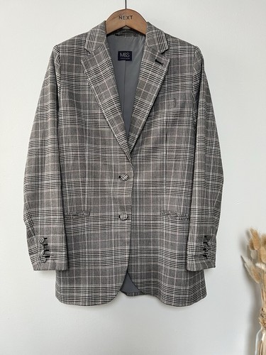 Oversized check blazer - m&s, /