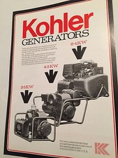 KOHLER Engine Generators 1970s Original Sales Advertising Brochure