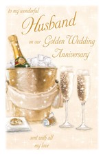 To My Wonderful Husband On Our 50th Golden Wedding Anniversary Large  Card