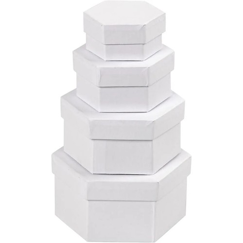 Set four white cardboard - set,