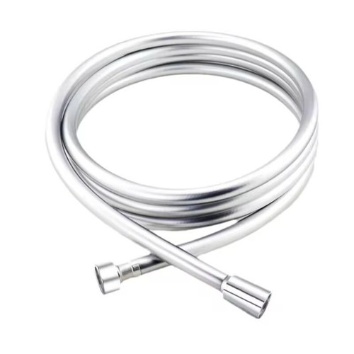 Smooth matt silver shower - smooth, hose