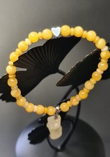 Natural Honey Calcite With Citrine Lady Body Pendant Hematite Heart Bracelet
