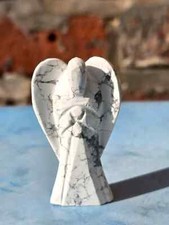Pocket Stone Carved Gemstone Luck Guardian Angels Crystal Healing Statue 2inch