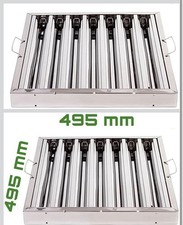 2x Baki Stainless Steel Commercial Kitchen Canopy Grease Baffle Filter 495x495mm