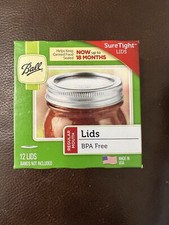 3 x BALL Mason Canning Lids - Regular Mouth - 12 NEW Lid discs - BPA Free