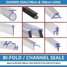 Channel Shower Screen Seal Strip | Bi-Fold Folding Soft Rubber | T Shape | 1M
