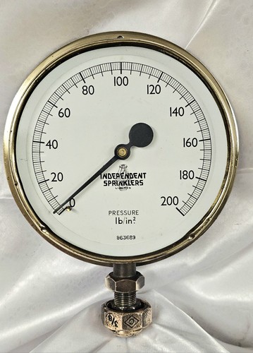 Vintage brass pressure - vintage, gauge