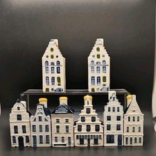 6 x  Delft KLM BOLS Miniature Pottery Houses 13, 21, 26, 29, 31 & 32 + 2 others