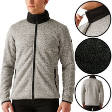 Regatta Mens Sherpa Fleece Lined Jacket Anti Pill Knitted Zip Thick Warm Texture