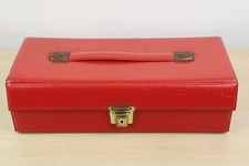 Retro 1980s Cassette Storage Padded Case Red Without Key for 15 Tapes Good Cond