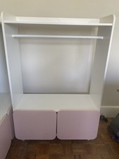 Children’s Hanging Rail With Cupboards-Argos/Habitat L, White And Pink