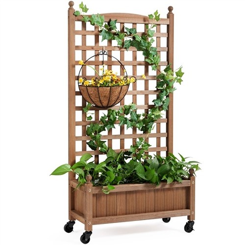 Wooden planter elevated raised - wooden,