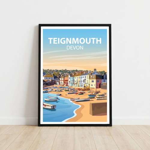 Teignmouth devon travel poster - travel,