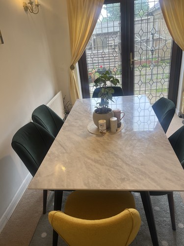 Solid marble dining table - marble, with