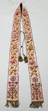 Vintage Silk Floral Brocade Embroidered Church Vestment Stole 234x10 cm