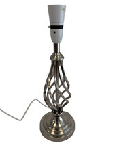 Modern Silver Twisted Metal Table Lamp Bedroom Desk Light 15" - B5T O105