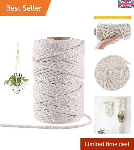 Soft beige 6mm macrame - beige, rope