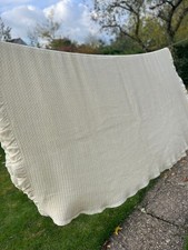 vintage retro Early's of Witney pure wool cream double blanket