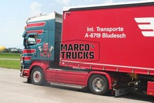 Truck Photo Scania R 500 Tarpaulin Semi-Truck Austria Red Int. Transporte A-67 #k3xz