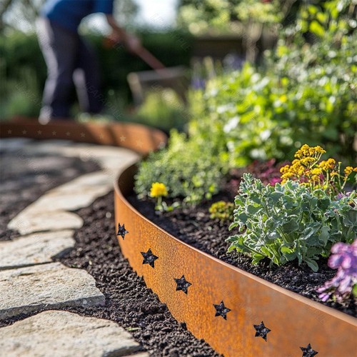 Corten steel lawn edging - lawn,