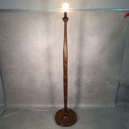 Vintage carved wooden standard - carved,