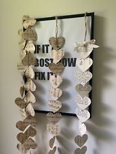Vintage Hearts Paper Bunting/ Garland Handmade Wedding Celebration Birthday