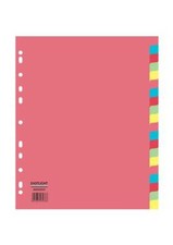 20 Part Dividers Multi Coloured Subject File Filing A4