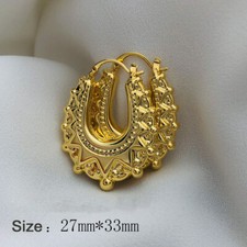 9ct Gold Filled Gypsy Style Creole Hoops, Chunky 50mm Large Spike Hoop Earrings