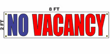 NO VACANCY Banner Sign 2x8