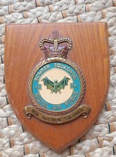 RAF Bomber Squadron 9 Wooden Shield / Plaque Royal Air Force Military