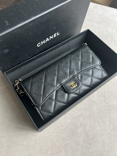 Chanel trifold wallet chain - chanel,