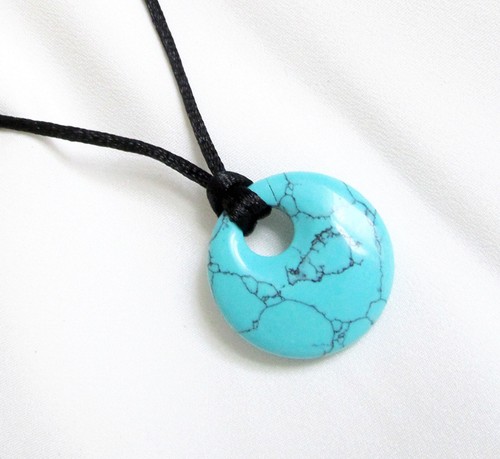 Small faux turquoise donut - turquoise,