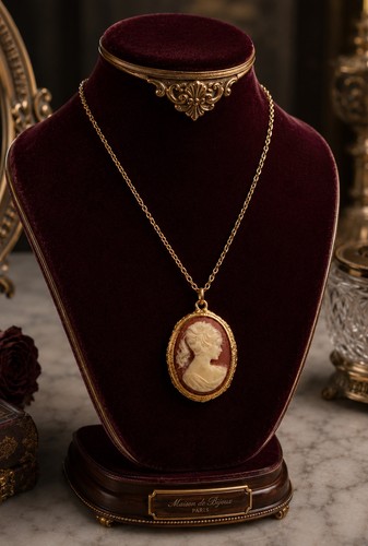 Vintage cameo pendant necklace - vintage,