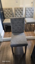 Grey Chenille Button Back