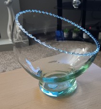 Angled Green Glass Bowl