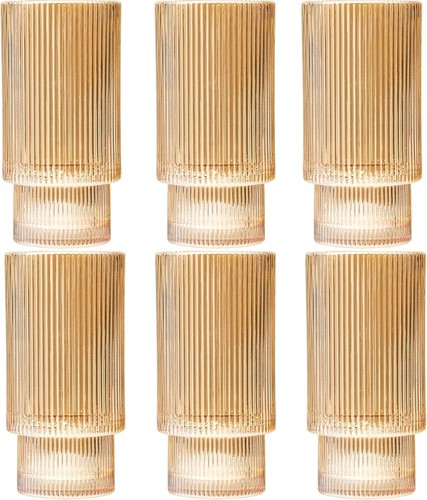 Ribbed drinking glasses - ribbed,
