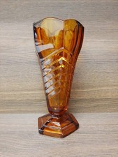 Chevron Pattern Amber Glass