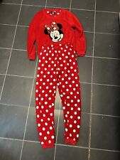 Disney Mini Mouse Red Pyjamas Fluffy Fleece Size Uk 6 8 Xs