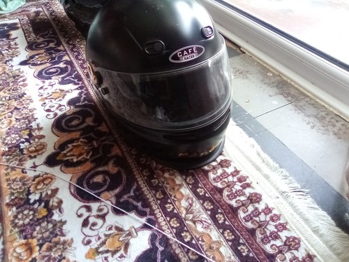 Black full face crash - crash, helmet