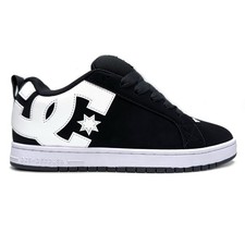 DC SHOES COURT GRAFFIK BLACK &  WHITE TRAINERS