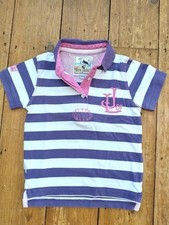 Girls Lazy Jack Short Sleeve Rugby Polo Shirt Age 3-4 Purple / Pink / White
