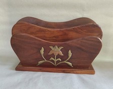 Art Deco Letter Rack With Copper And Brass Floral Decoration
